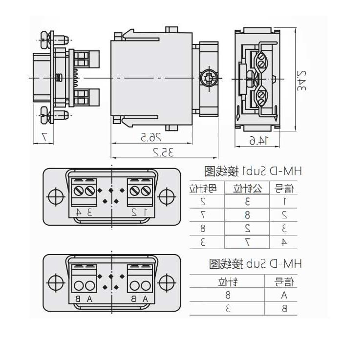 HM模块、母接插、HM-D Sub1-F、09140094151